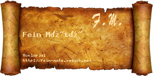 Fein Máté névjegykártya
